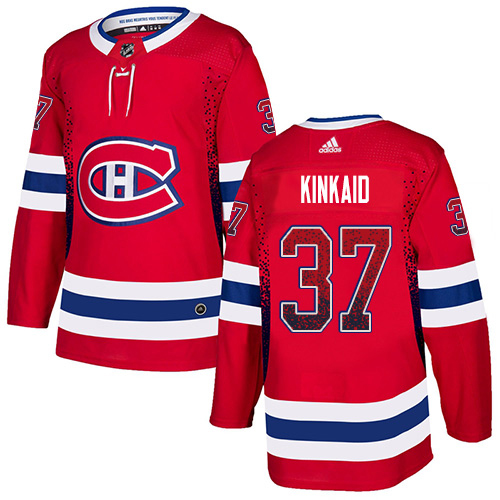 Adidas Canadiens #37 Keith Kinkaid Red Home Authentic Drift Fashion Stitched NHL Jersey
